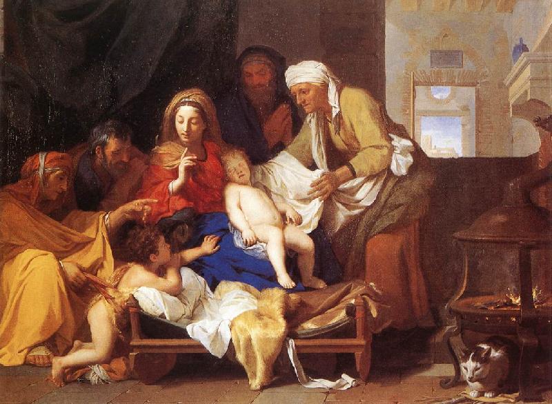 LE BRUN, Charles Holy Family with the Adoration of the Child s